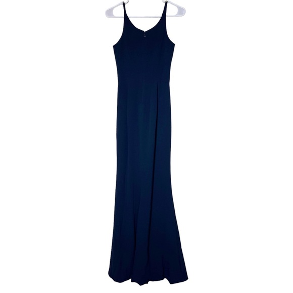 Dress The Population NWT ‘Iris’ V-Neck Side Slit Gown in ‘Midnight Blue’ Size XS - Picture 7 of 16